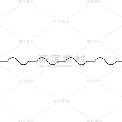 黑色波浪线贴纸