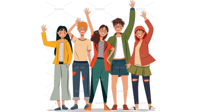 常规系列插画人物组合通用元素素材