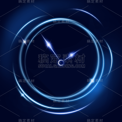 常规通用蓝色时钟光圈元素贴纸