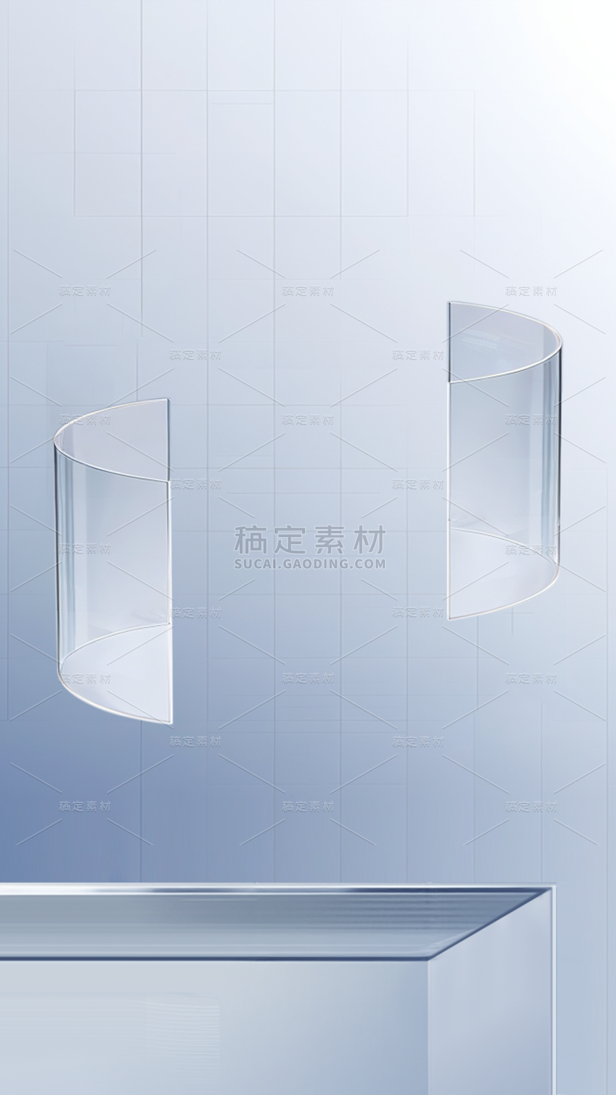 边框系列清透感玻璃元素展台背景