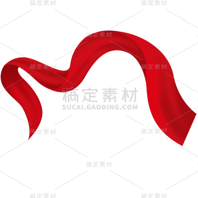 通用红色飘带绸带丝带装饰元素素材
