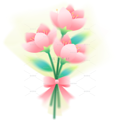 教师节温馨感弥散渐变花束元素