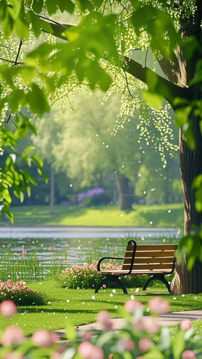 春分实景感氛围花朵草地背景 