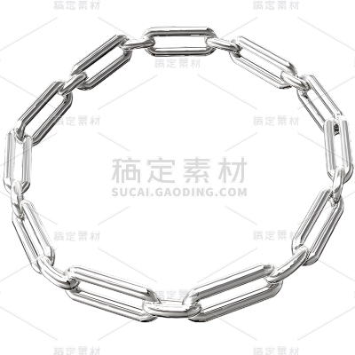 通用金属质感抽线几何链条装饰元素