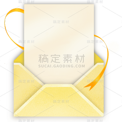 通用边框黄色信封信纸贴图元素素材