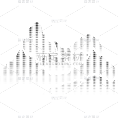 纹理通用黑色线条山水元素素材
