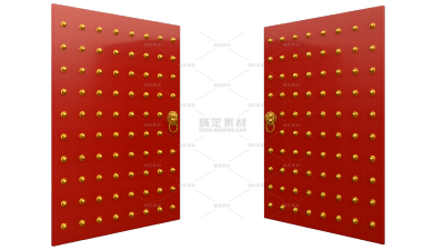 建筑系列3D中式传统大红门（td）