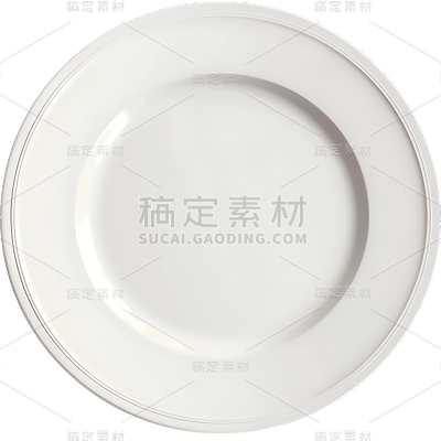 家居系列-通用-白色宽边盘子贴纸 
