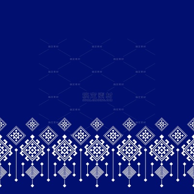 中国风系列民族风蓝色白色几何线稿背景（td）
