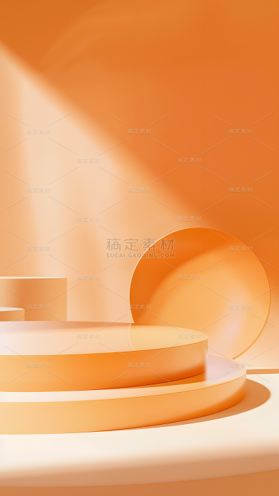 背景通用橙色展台背景图片