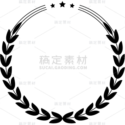 植物通用黑色麦穗边框元素素材