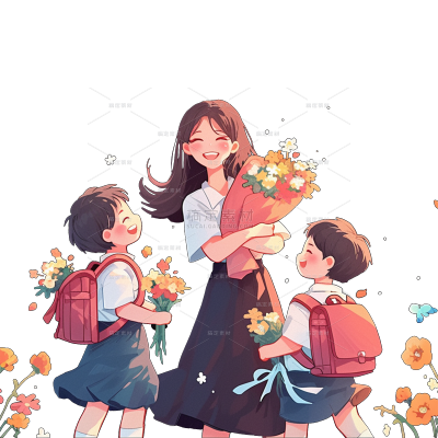 教师节系列扁平多人人物通用元素素材