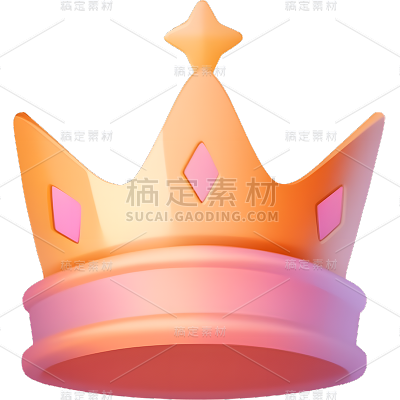 轻拟物风立体3D皇冠装饰元素