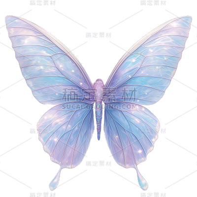 动物系列梦幻插画渐变正面单只蝴蝶