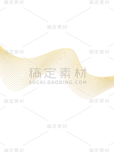 简约金色曲线线条元素