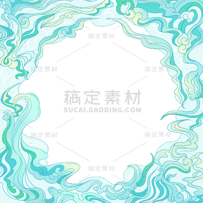 通用中国风国潮祥云边框元素素材