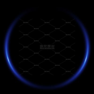 特效系列蓝色圆形曲线渐变贴纸