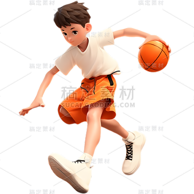 夏天通用3D夏日运动人物元素素材