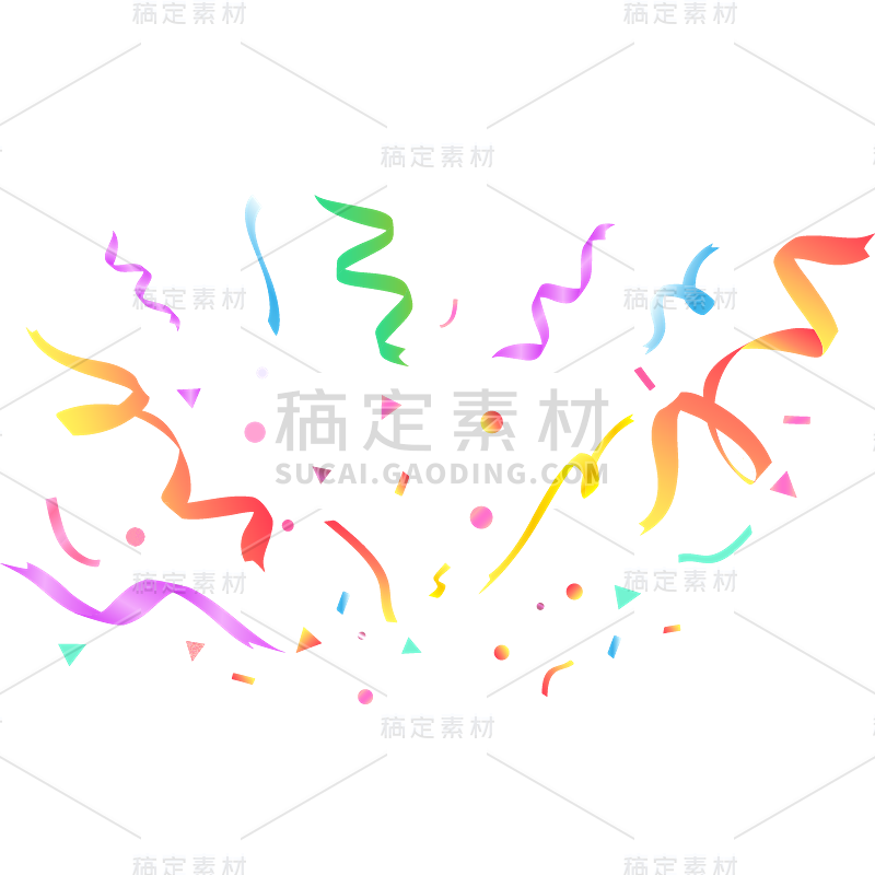 通用插画彩带几何元素