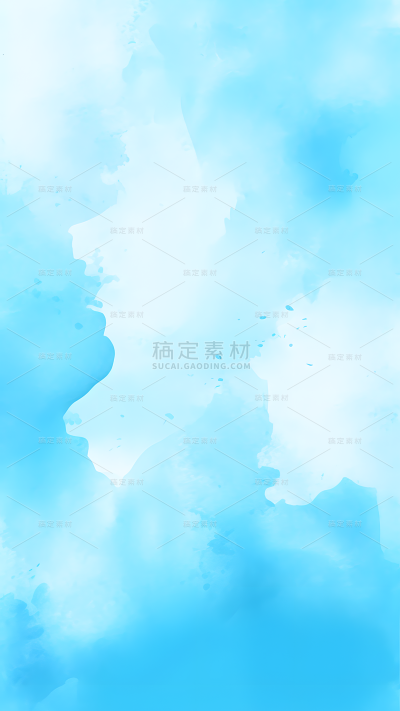 通用简约彩色蓝色水彩晕染印染背景