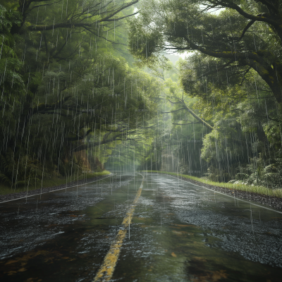 insMind Outdoor Background Rainy Road