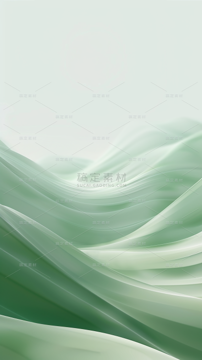 通用绿色中国风3D中式山水背景素材