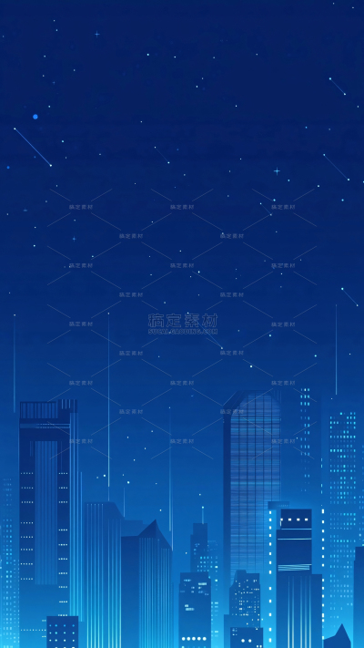 背景系列科技风蓝色粒子城市高楼大厦背景