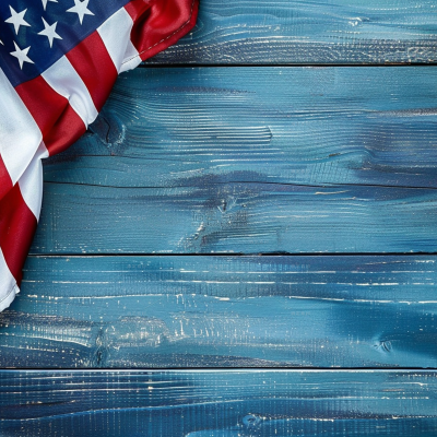 Fourth of July USA Independence Day Wooden Background Image
