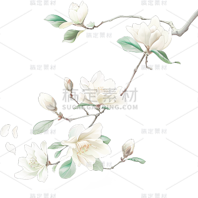 中国风通用古风杏花元素贴纸