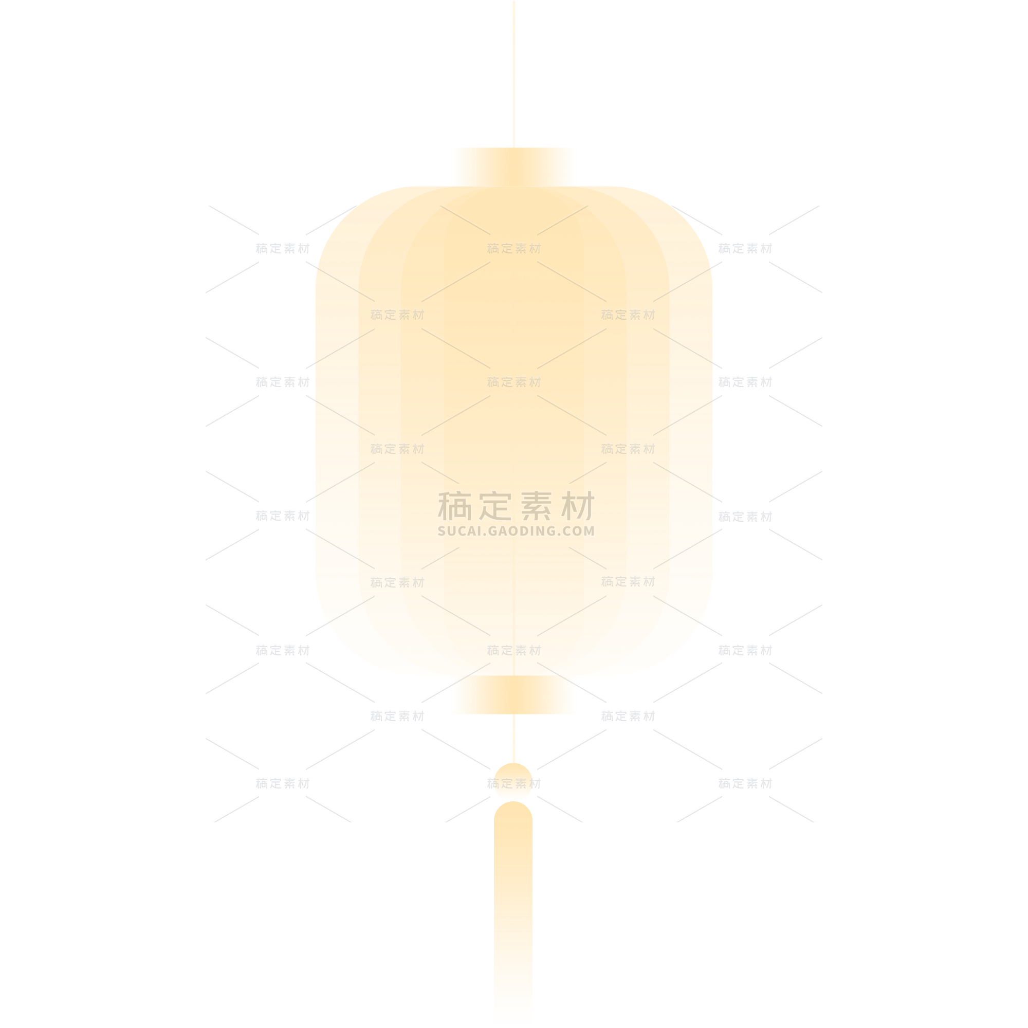 除夕&春节简约平面构成渐变灯笼元素