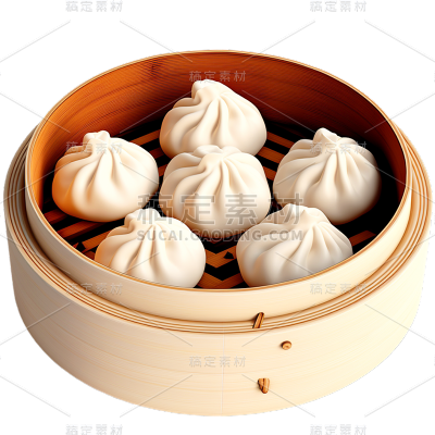 中餐包子米饭食物贴纸