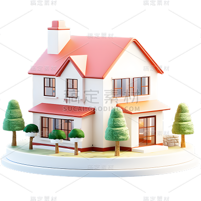 3D立体建筑别墅元素