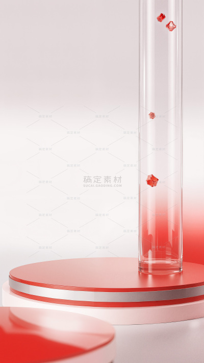 背景系列促销感红色金属边展台背景