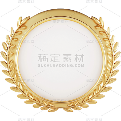 表彰系列轻拟物风圆形底麦穗徽章贴纸