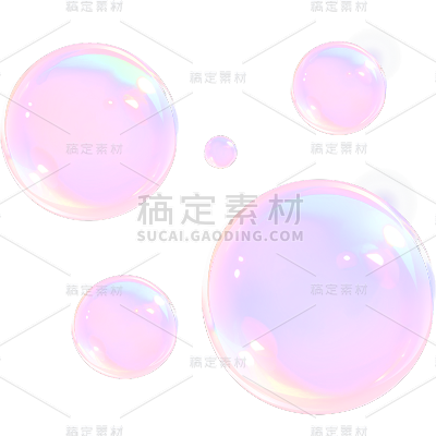 通用简约风多个粉色透明气泡元素素材