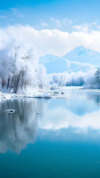 冬天冬季冬日山川雪山风景场景背景