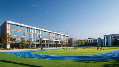 建筑系列通用学生在学校操场活动图片