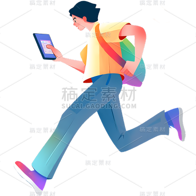 通用手绘插画求职人物职场单人人物贴纸