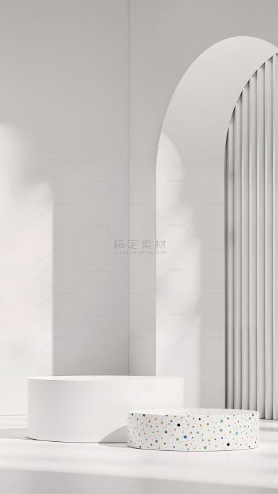 背景系列3D感方形背景圆形展台