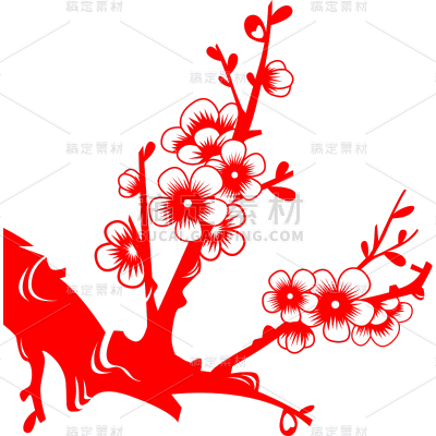 剪纸元素中国风贴纸