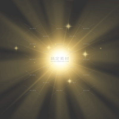 特效系列写实感金色阳光光束贴纸（td）