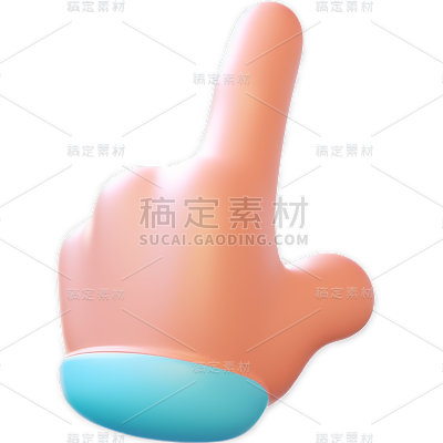 通用卡通感3D立体C4D手部手势元素素材