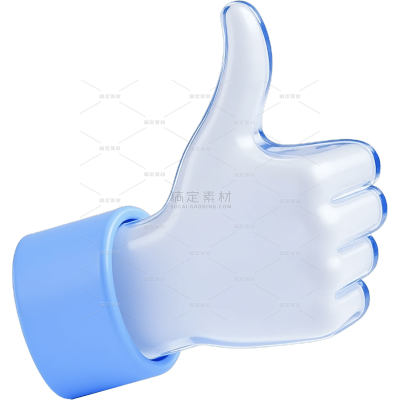 常规促销系列3D立体感玻璃点赞图标