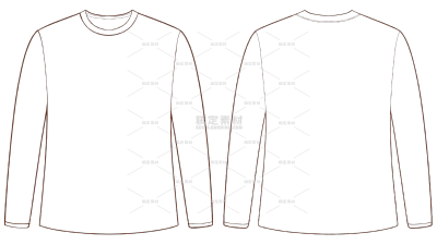 装饰系列插画风简约长袖T恤线稿（td）