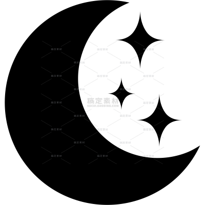 宇宙系列简约弯月图标贴纸