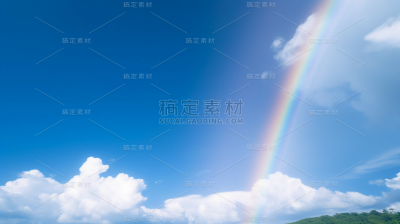 天空蓝天白云彩虹