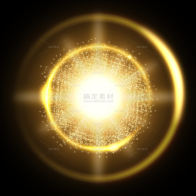 特效系列轻奢感金色光效光圈元素