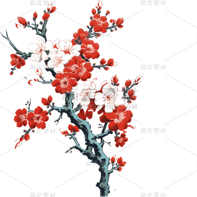 中国风梅花花朵