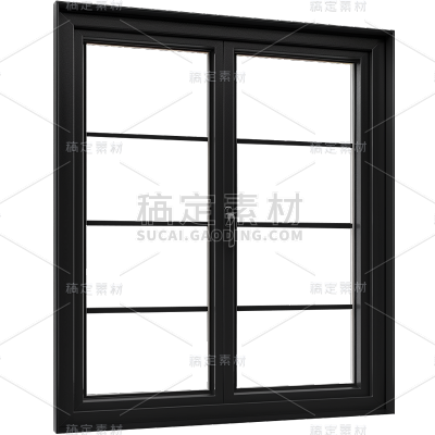 家居系列-通用-两格闭合窗户深色贴纸 