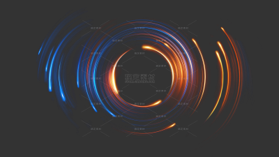 特效系列动态感蓝红色旋转光效圆环（td）